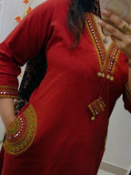 Premium Heavy Dabu Cotton A-Line Suit Set