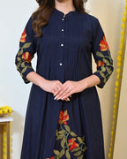 Pure Cotton Pintex Embroidered Kurti pant set