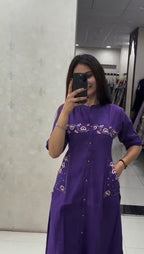 Ziya Cotton Slub Mirror Work Co-Ord Set