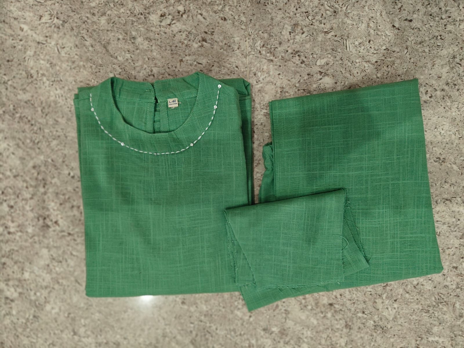 Elara Pure Cotton Slub Sleeveless Kurta Palazzo Set