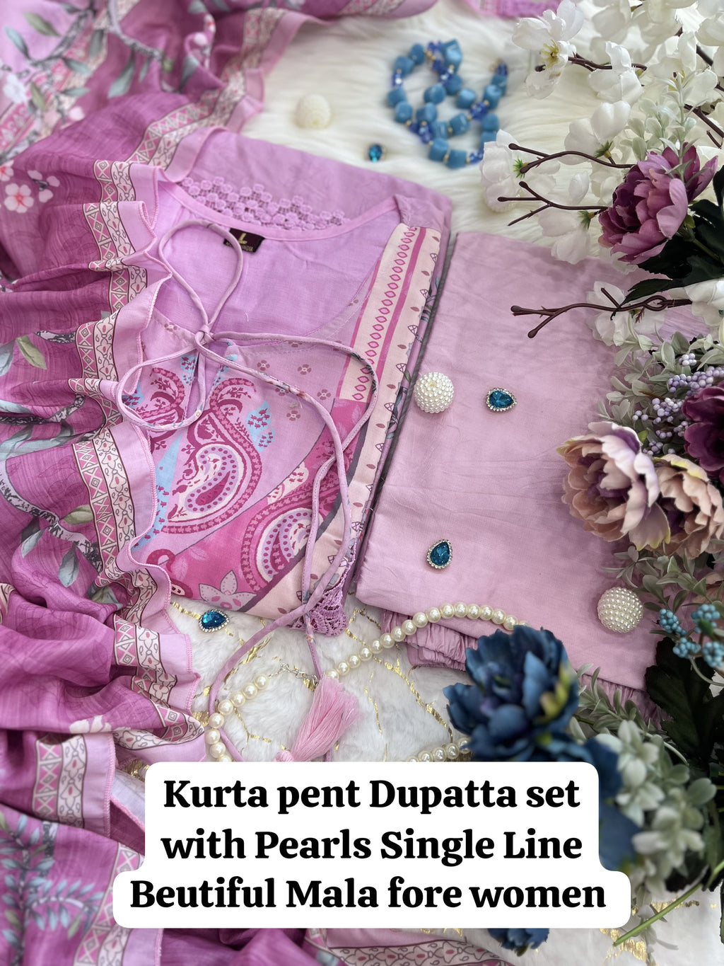 Lilac Whisper Muslin Pakistani Suit Set
