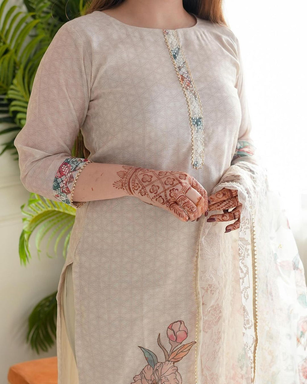 White Lily Elegance Designer Kurti Set