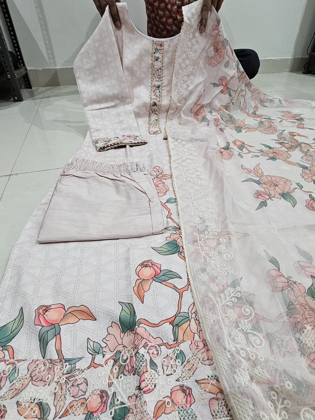 White Lily Elegance Designer Kurti Set