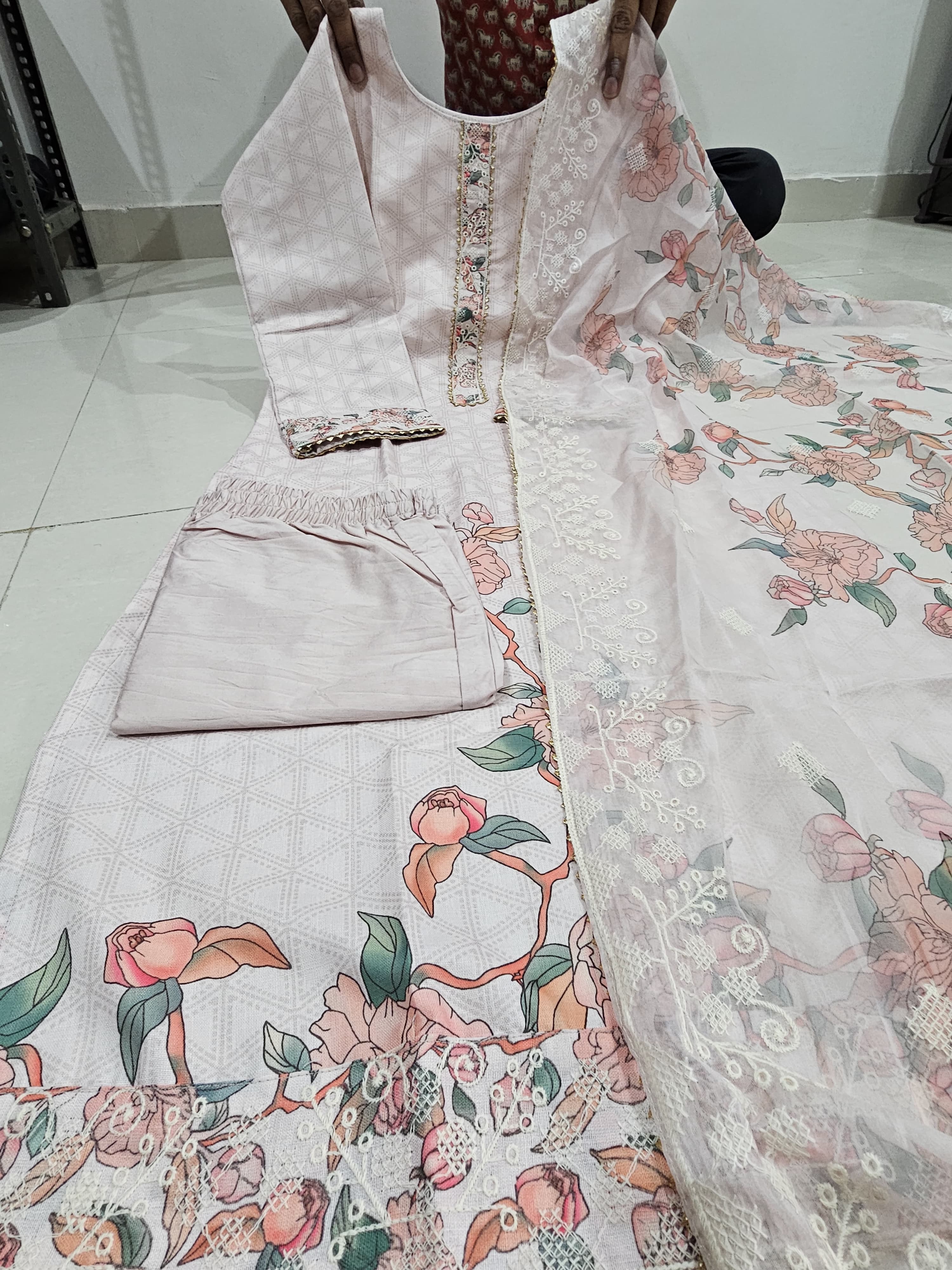 White Lily Elegance Designer Kurti Set