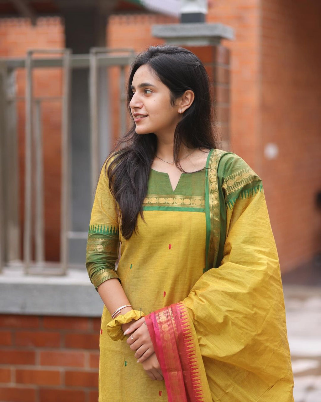 Varanika Kanchi Cotton Zari Woven Suit Set