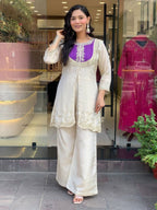 Elegance Roman Silk Embroidered Co-Ord Set